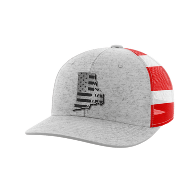 Rhode Island United Hats Hat Greater Half Heather Grey/Flag Black Leatherette Rhode Island